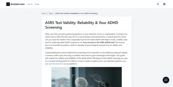 ASRS Test Validity: Reliability & Your ADHD Screening