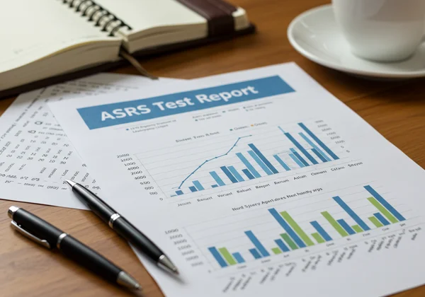 ASRS test report on a desk, ready for a doctor's visit