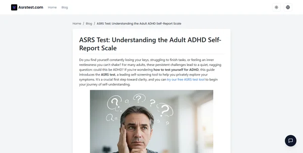 ASRS 测试：了解成人 ADHD 自评量表